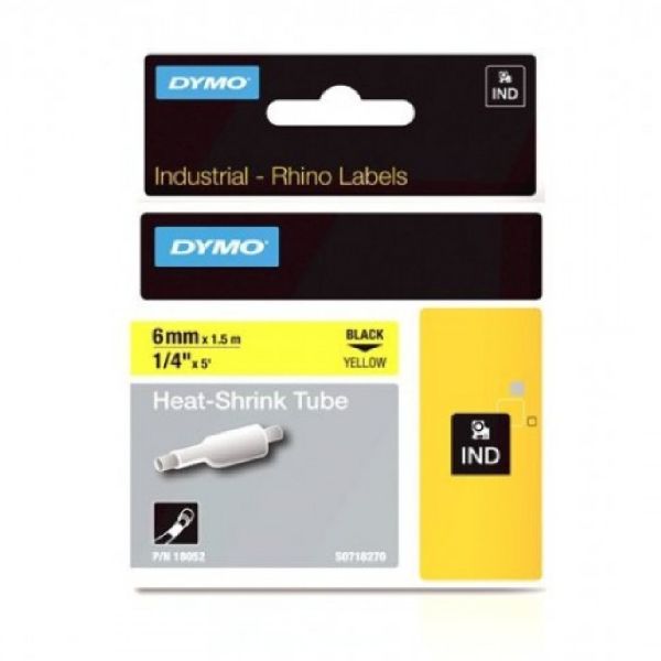 Picture of 6MM DYMO RHINO 18052 YELLOW HEAT SHRINK TUBING